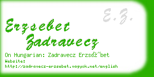 erzsebet zadravecz business card